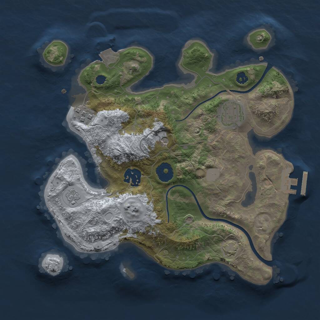 Rust Map: Procedural Map, Size: 2700, Seed: 479378503, 8 Monuments