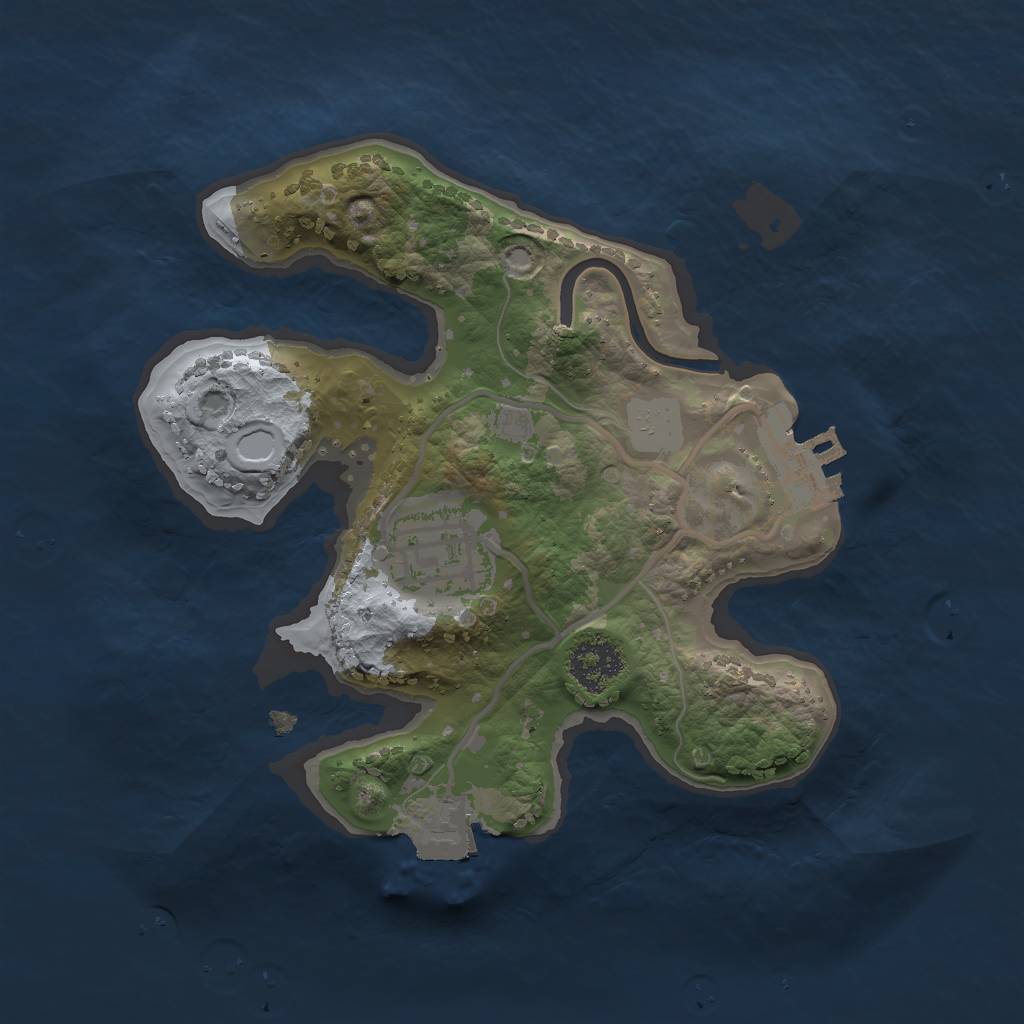 Rust Map: Procedural Map, Size: 2000, Seed: 1268478612, 5 Monuments