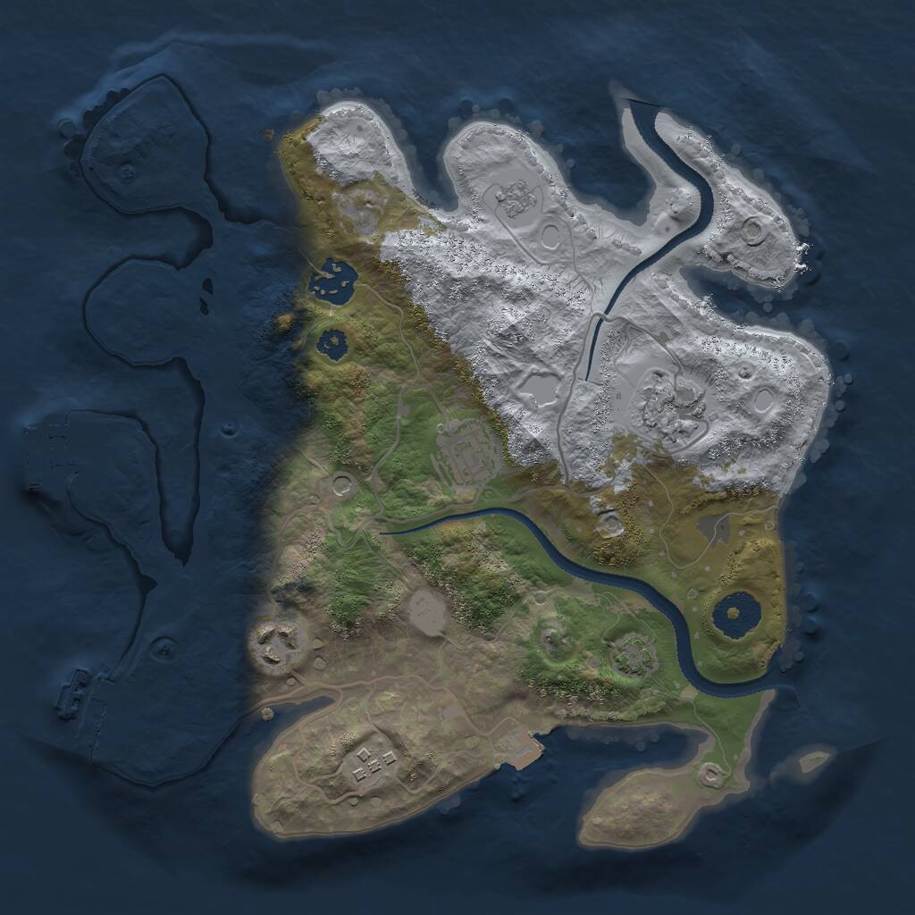 Rust Map: Procedural Map, Size: 3000, Seed: 312541449, 11 Monuments