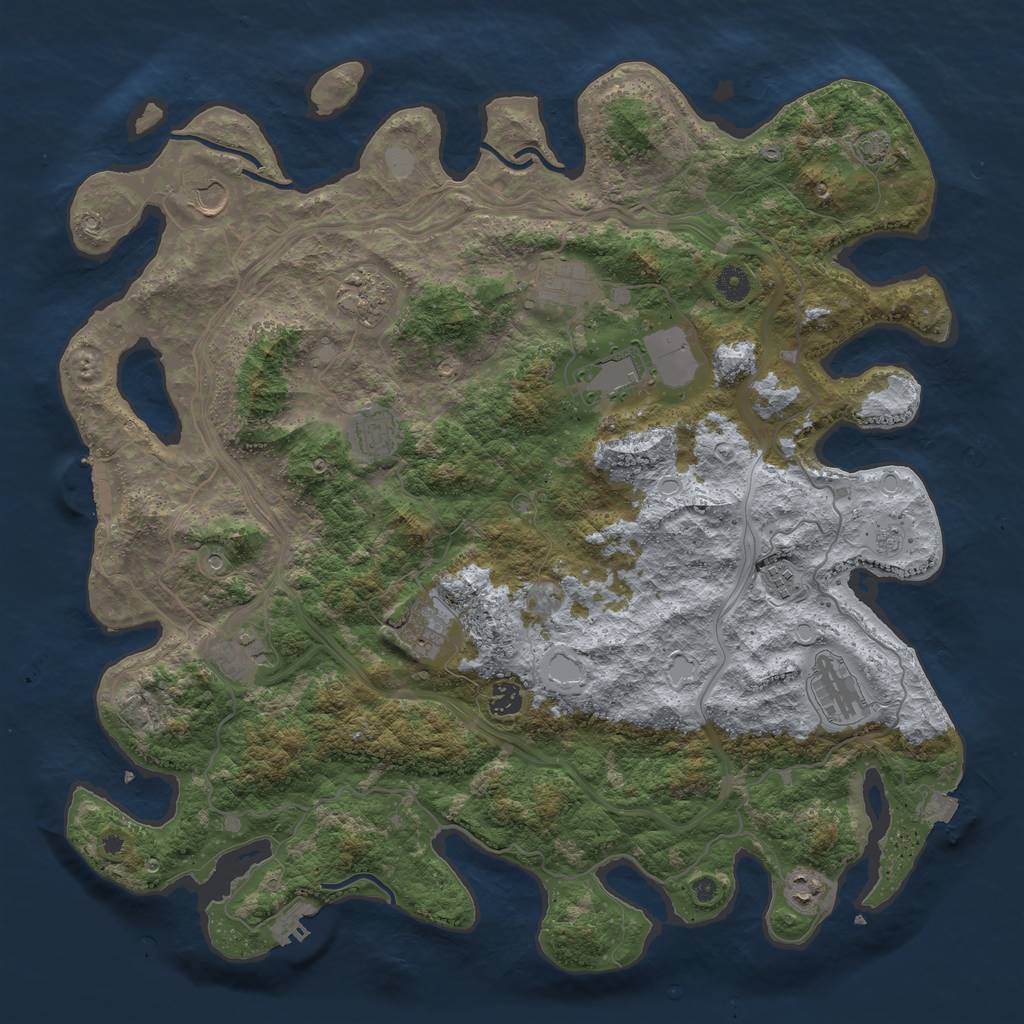 Rust Map: Procedural Map, Size: 4500, Seed: 1522083682, 19 Monuments