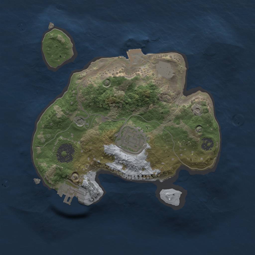 Rust Map: Procedural Map, Size: 2000, Seed: 6555587, 6 Monuments