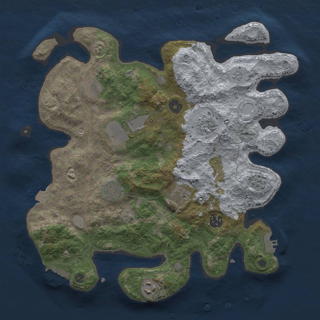 Rust Map: Procedural Map, Size: 3500, Seed: 824463285, 16 Monuments
