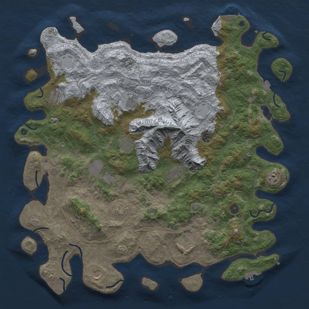 Rust Map: Procedural Map, Size: 5000, Seed: 397761850, 19 Monuments