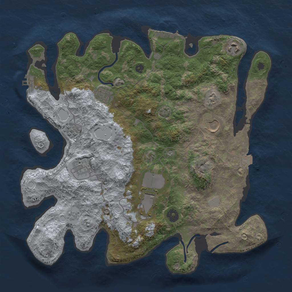 Rust Map: Procedural Map, Size: 3500, Seed: 3522, 14 Monuments