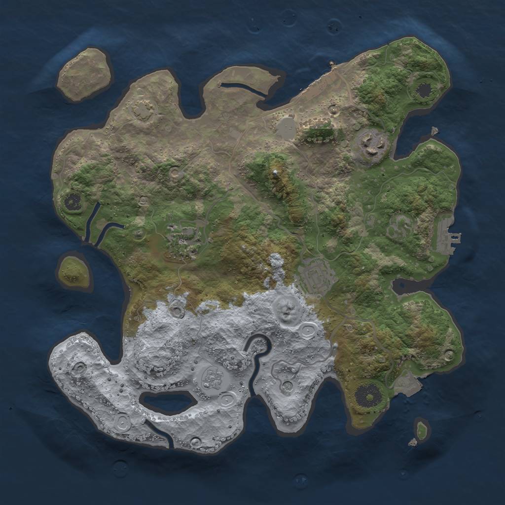 Rust Map: Procedural Map, Size: 3000, Seed: 1615491129, 11 Monuments