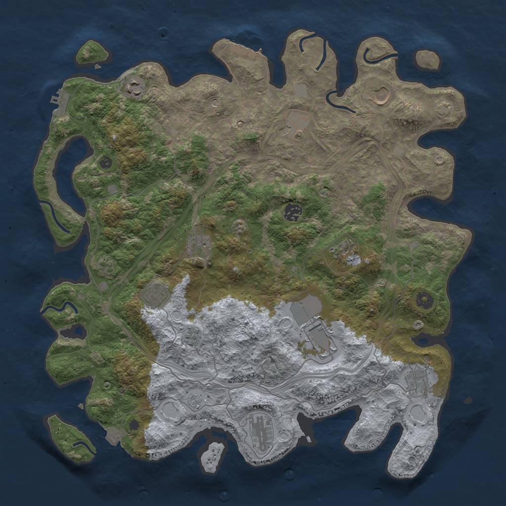 Rust Map: Procedural Map, Size: 4250, Seed: 279744952, 19 Monuments