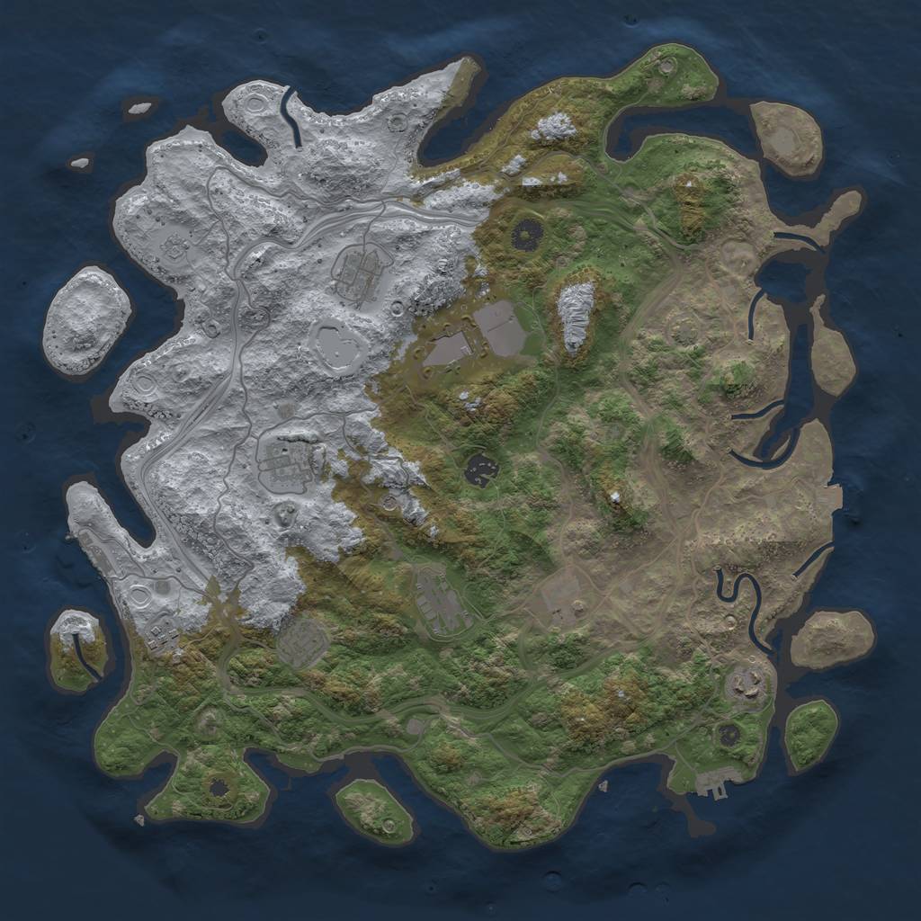 Rust Map: Procedural Map, Size: 4300, Seed: 531716689, 17 Monuments