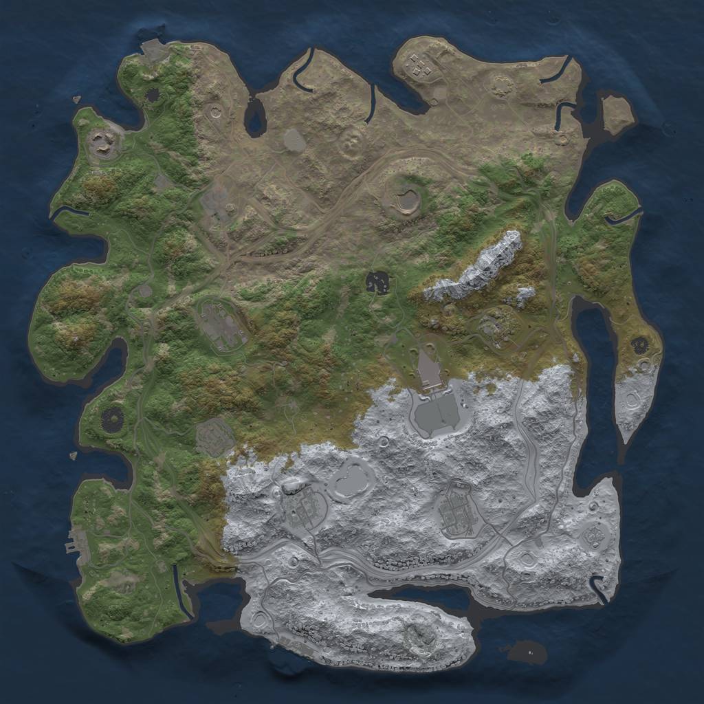 Rust Map: Procedural Map, Size: 4250, Seed: 594004511, 19 Monuments