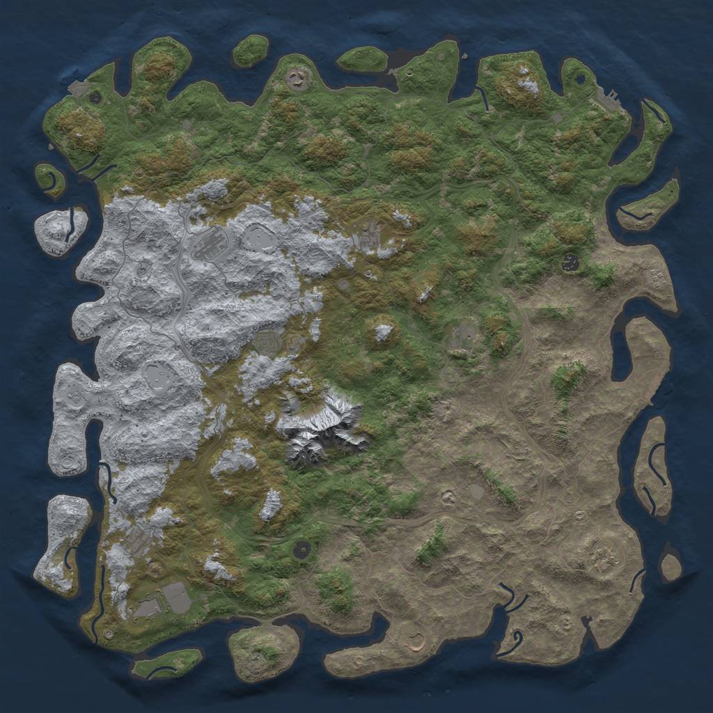 Rust Map: Procedural Map, Size: 6000, Seed: 182076570, 19 Monuments