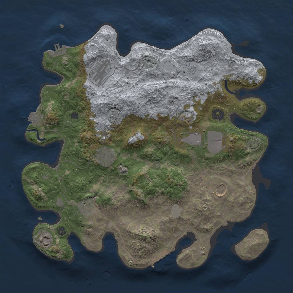 Rust Map: Procedural Map, Size: 3500, Seed: 283662635, 15 Monuments