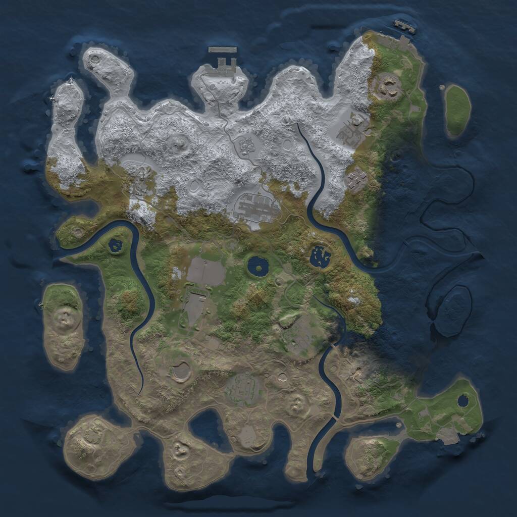 Rust Map: Procedural Map, Size: 3700, Seed: 42400891, 16 Monuments