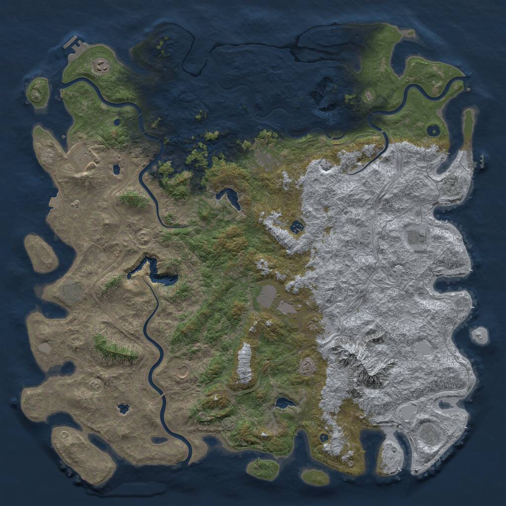 Rust Map: Procedural Map, Size: 6000, Seed: 479, 17 Monuments