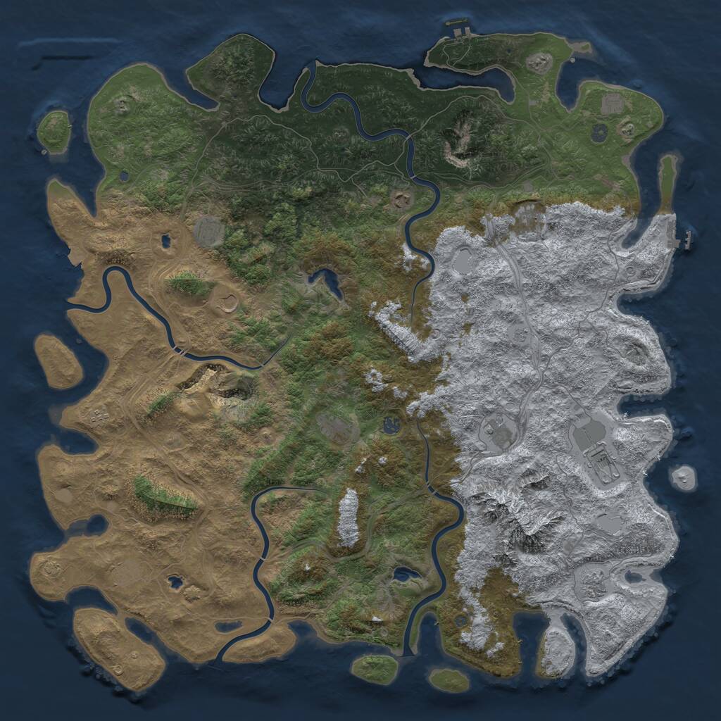 Rust Map: Procedural Map, Size: 6000, Seed: 479, 19 Monuments