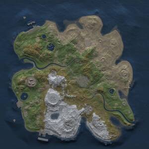 Thumbnail Rust Map: Procedural Map, Size: 3000, Seed: 1223911103, 10 Monuments