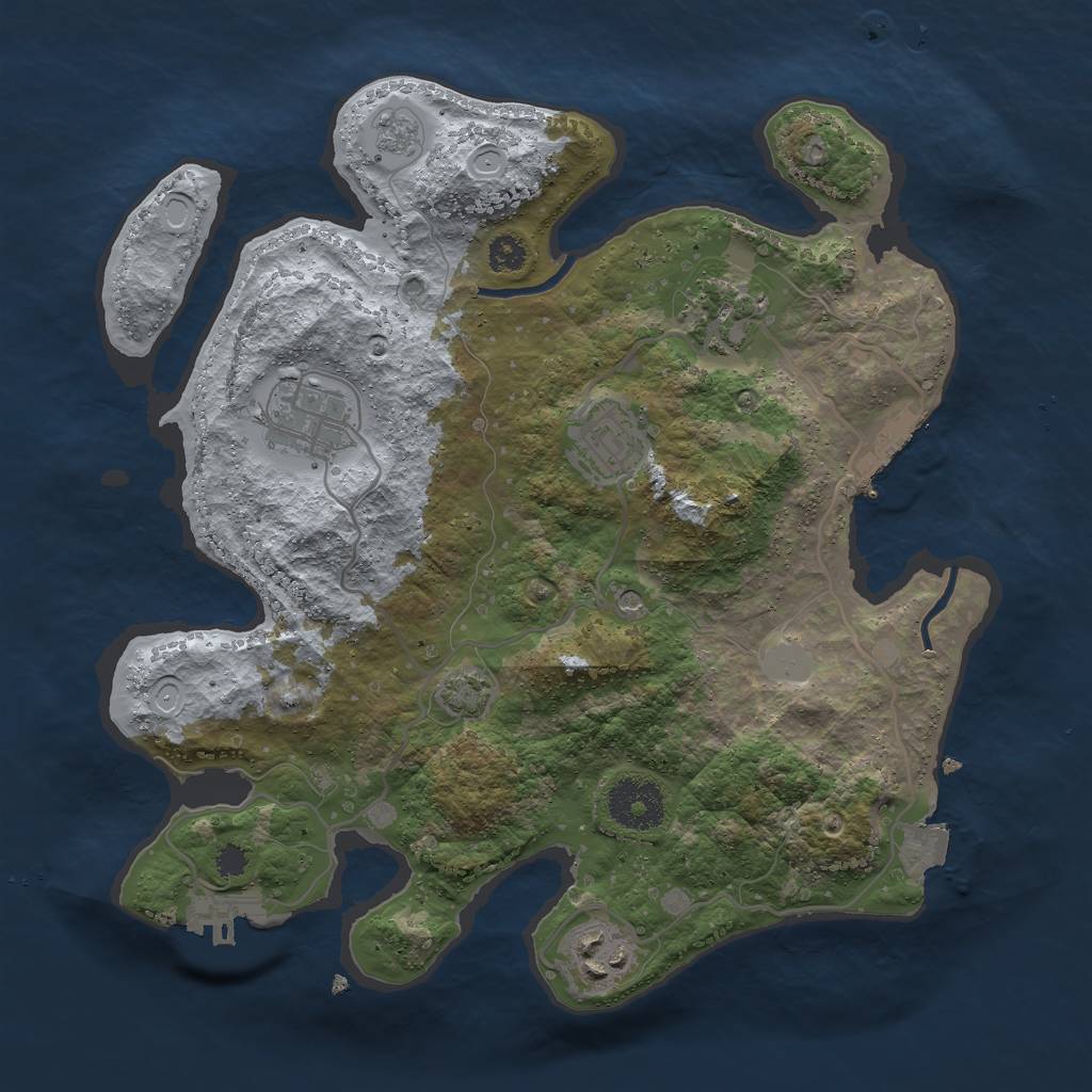 Rust Map: Procedural Map, Size: 3000, Seed: 920298196, 12 Monuments