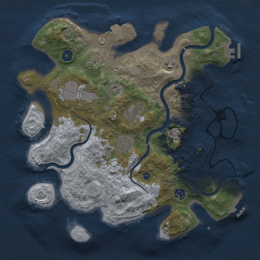 Rust Map: Procedural Map, Size: 3500, Seed: 139388795, 13 Monuments