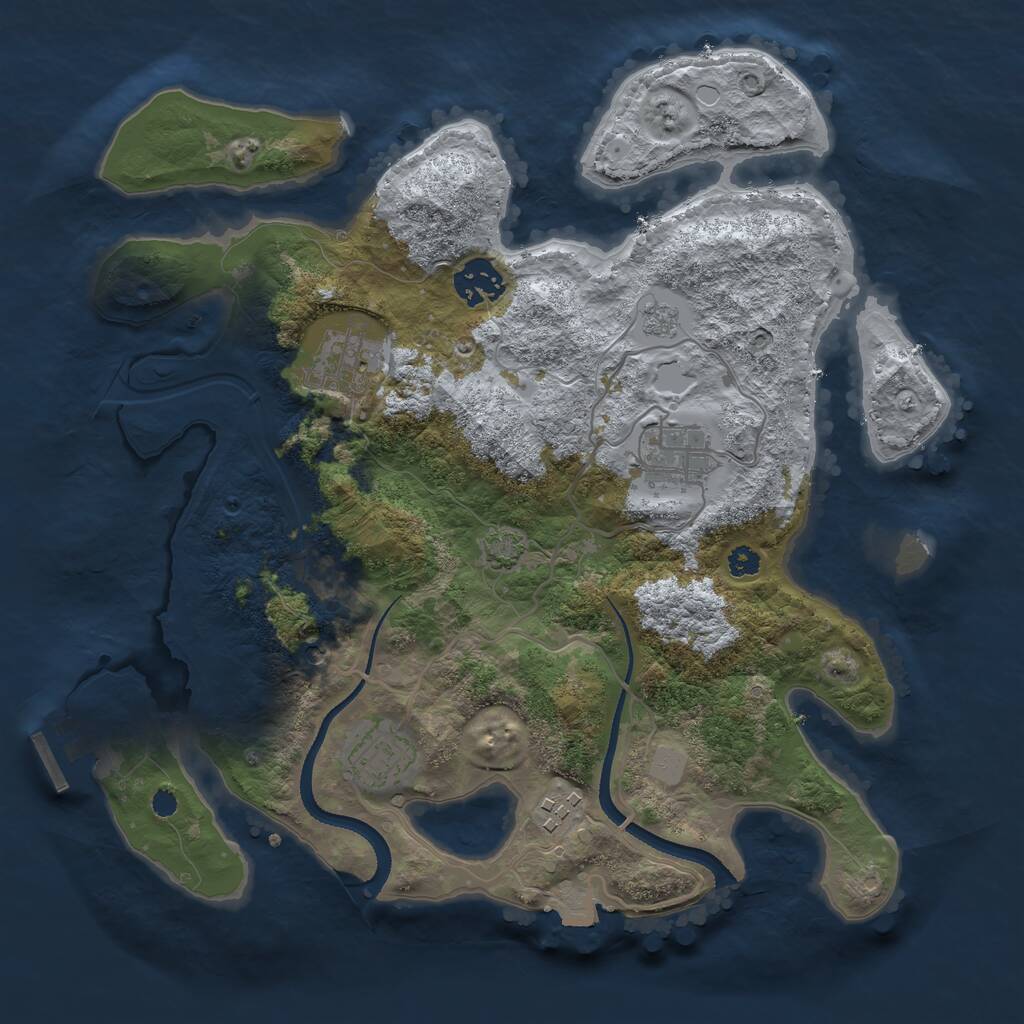 Rust Map: Procedural Map, Size: 3250, Seed: 2031069032, 10 Monuments