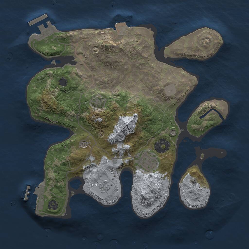 Rust Map: Procedural Map, Size: 2500, Seed: 19559, 7 Monuments