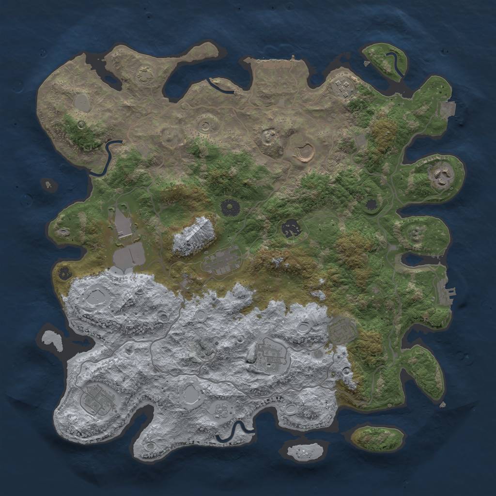 Rust Map: Procedural Map, Size: 4000, Seed: 112355432, 17 Monuments