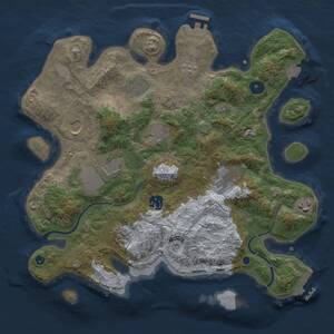 Thumbnail Rust Map: Procedural Map, Size: 3500, Seed: 407084046, 14 Monuments