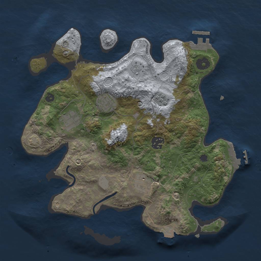 Rust Map: Procedural Map, Size: 3000, Seed: 21522, 12 Monuments