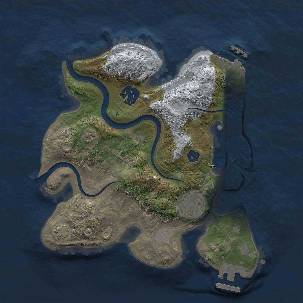Rust Map: Procedural Map, Size: 2500, Seed: 1231, 6 Monuments