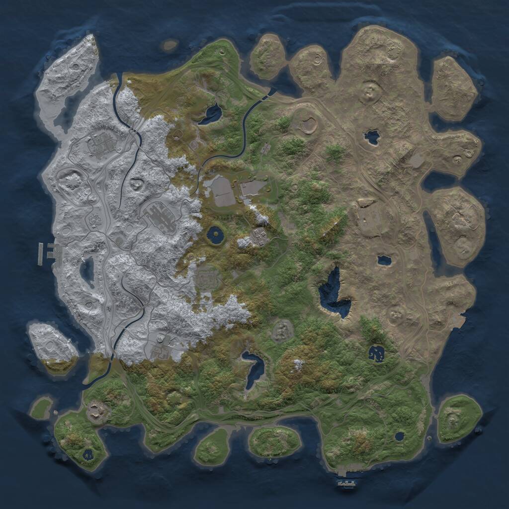 Rust Map: Procedural Map, Size: 4550, Seed: 138005602, 16 Monuments