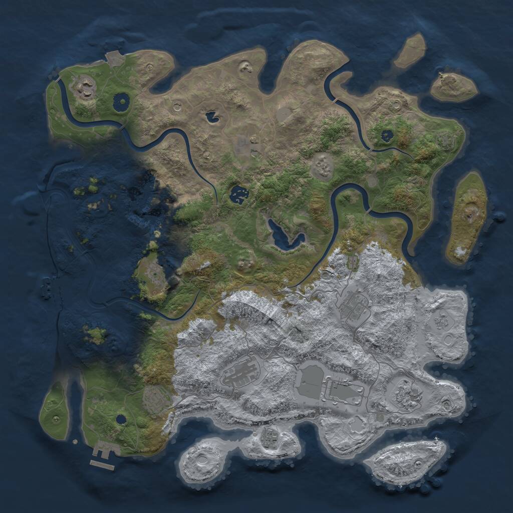 Rust Map: Procedural Map, Size: 4200, Seed: 458974459, 16 Monuments