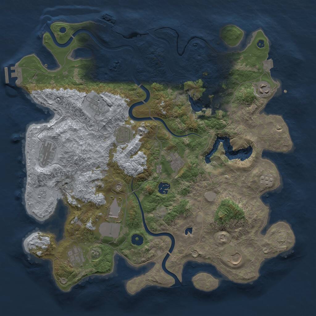 Rust Map: Procedural Map, Size: 4000, Seed: 42069710, 16 Monuments