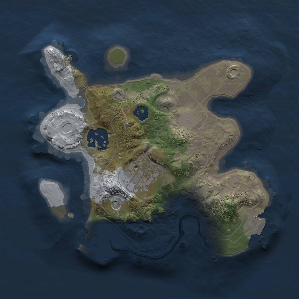 Rust Map: Procedural Map, Size: 2000, Seed: 338327632, 6 Monuments