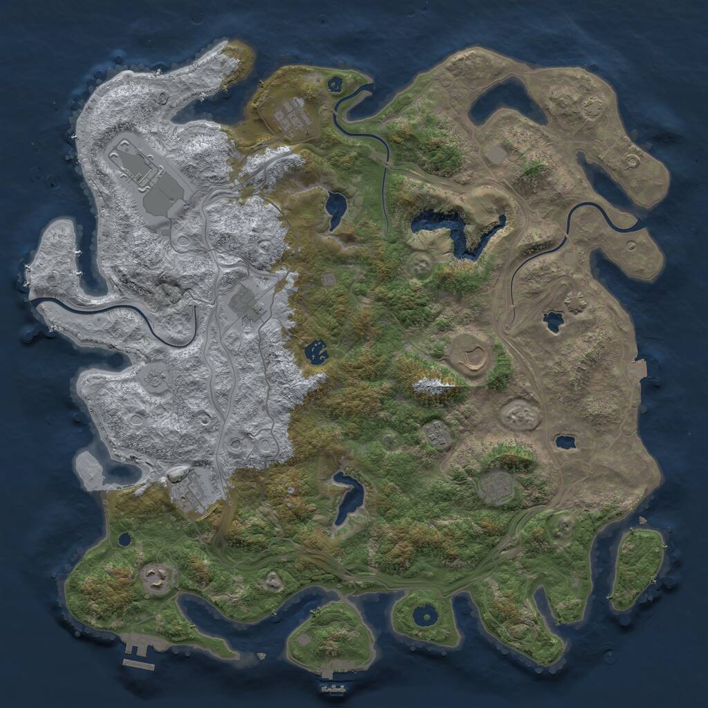 Rust Map: Procedural Map, Size: 4500, Seed: 789722196, 15 Monuments