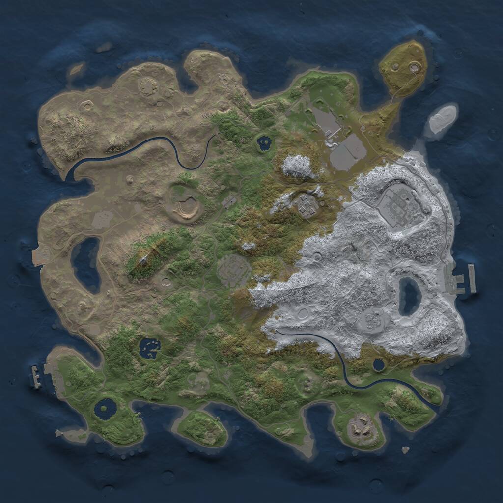Rust Map: Procedural Map, Size: 3500, Seed: 56712, 13 Monuments