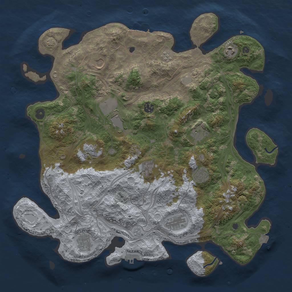 Rust Map: Procedural Map, Size: 4250, Seed: 1602640674, 18 Monuments