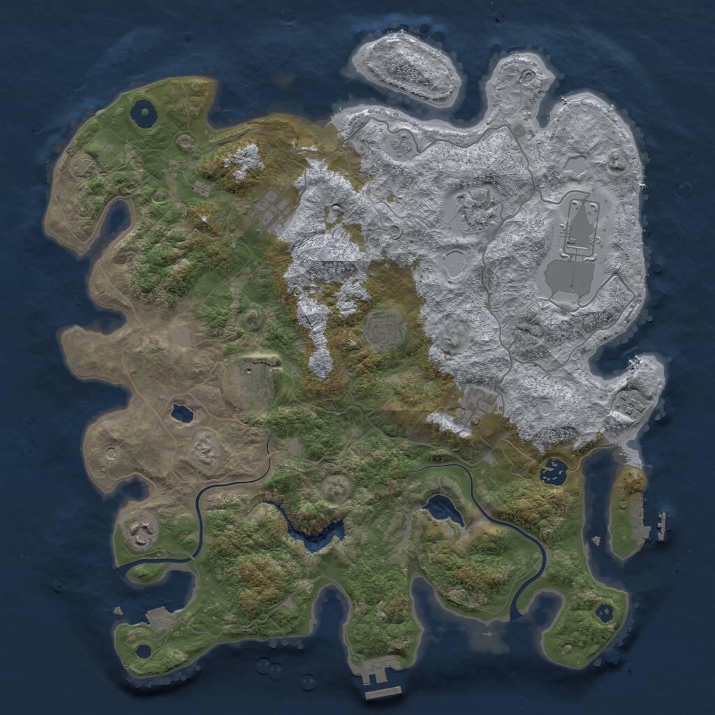 Rust Map: Procedural Map, Size: 4000, Seed: 424048097, 15 Monuments