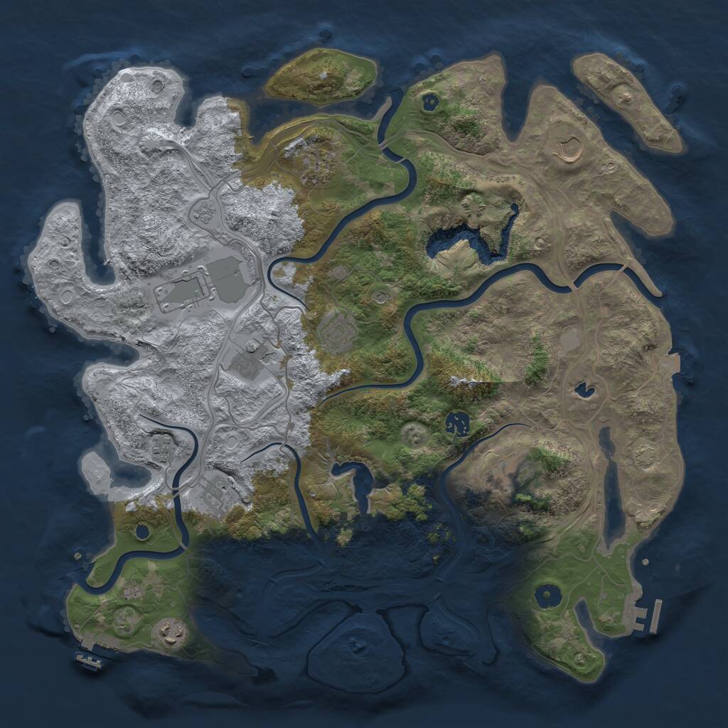 Rust Map: Procedural Map, Size: 4300, Seed: 789722196, 16 Monuments