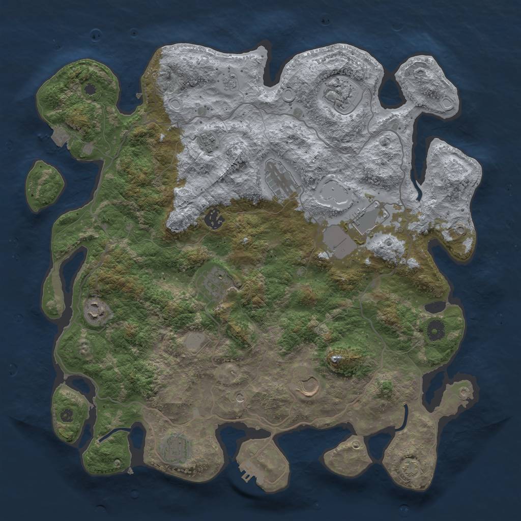 Rust Map: Procedural Map, Size: 4000, Seed: 1235196832, 16 Monuments