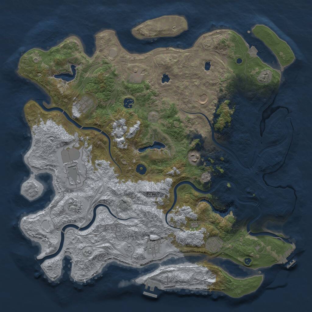 Rust Map: Procedural Map, Size: 4500, Seed: 290000, 16 Monuments