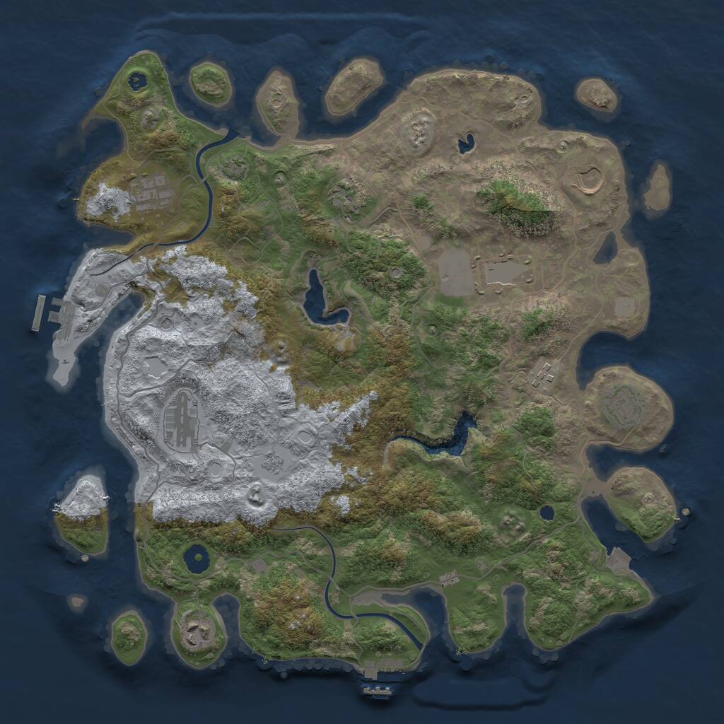 Rust Map: Procedural Map, Size: 4000, Seed: 314982230, 14 Monuments