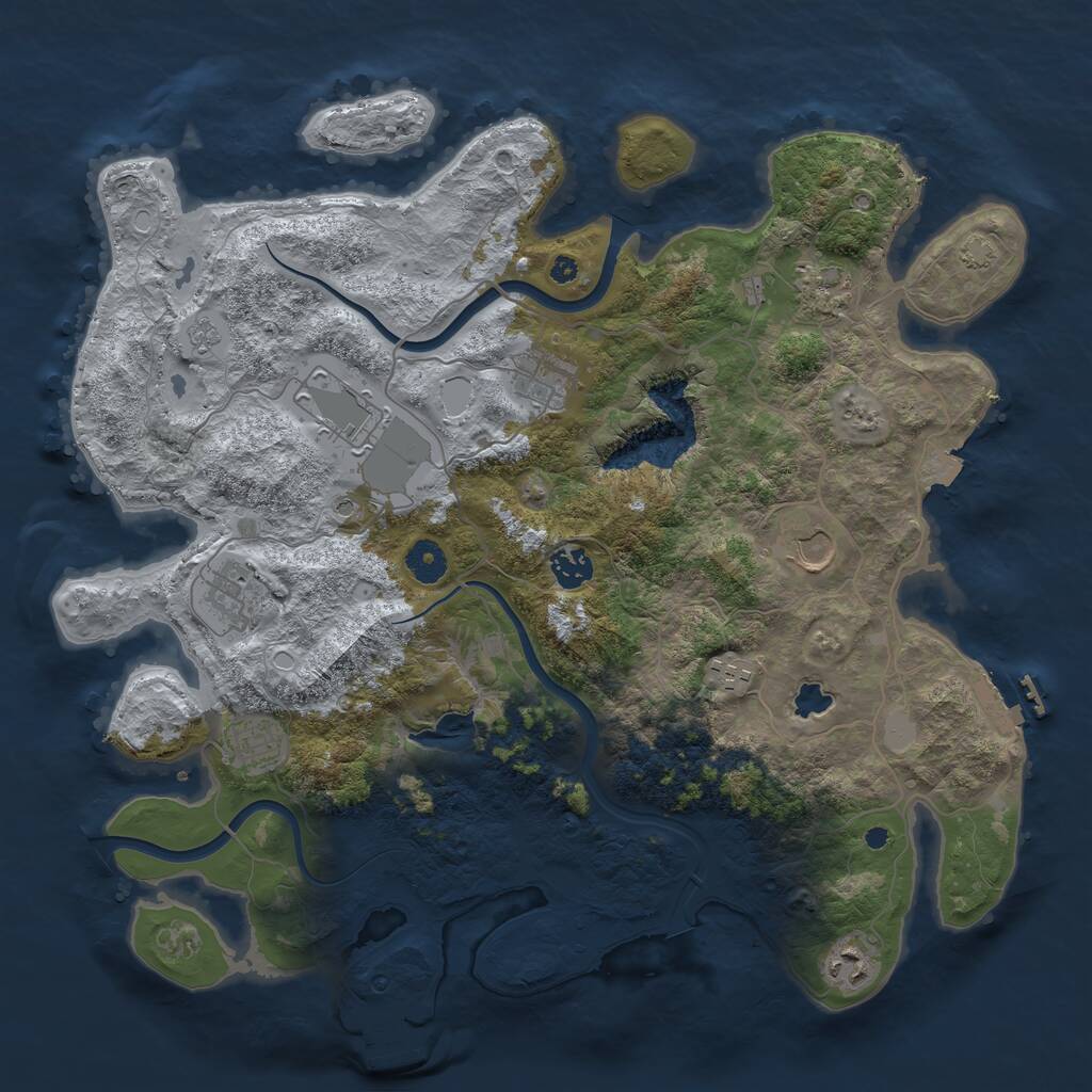 Rust Map: Procedural Map, Size: 4000, Seed: 228381958, 15 Monuments