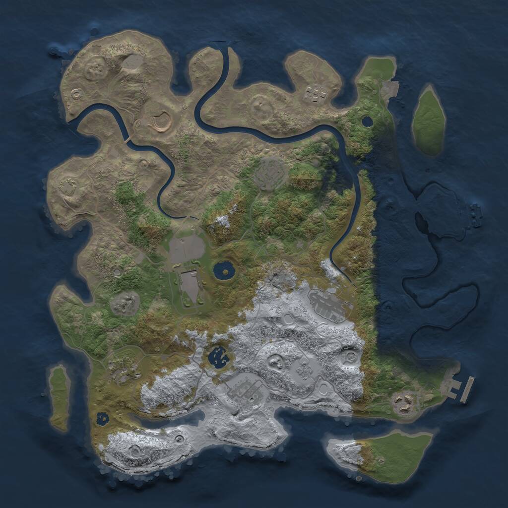 Rust Map: Procedural Map, Size: 3750, Seed: 67128, 15 Monuments