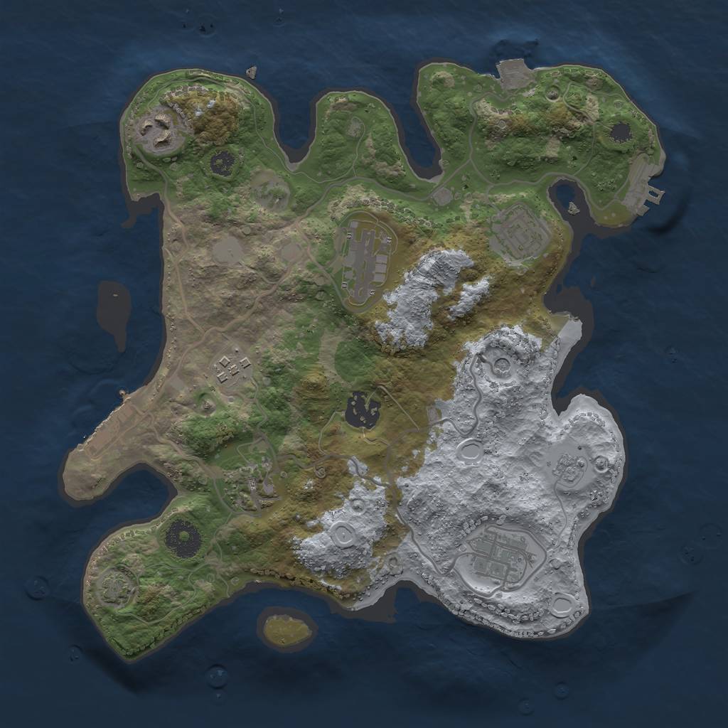 Rust Map: Procedural Map, Size: 3000, Seed: 83347303, 15 Monuments