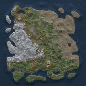 Thumbnail Rust Map: Procedural Map, Size: 4300, Seed: 697376699, 18 Monuments