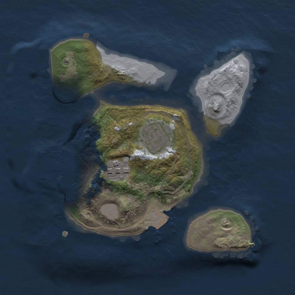 Rust Map: Procedural Map, Size: 2000, Seed: 142414113, 4 Monuments