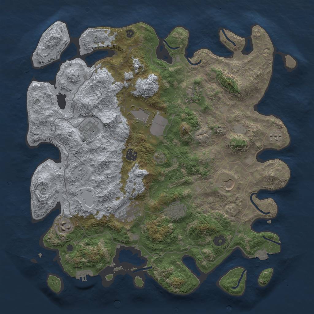Rust Map: Procedural Map, Size: 4000, Seed: 974678259, 16 Monuments