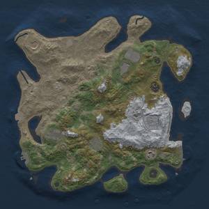 Thumbnail Rust Map: Procedural Map, Size: 3700, Seed: 17485743, 17 Monuments