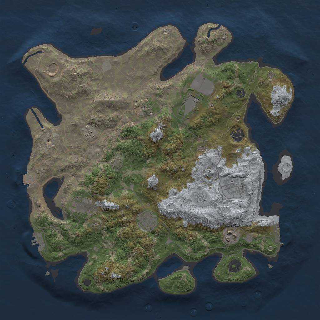 Rust Map: Procedural Map, Size: 3700, Seed: 17485743, 17 Monuments