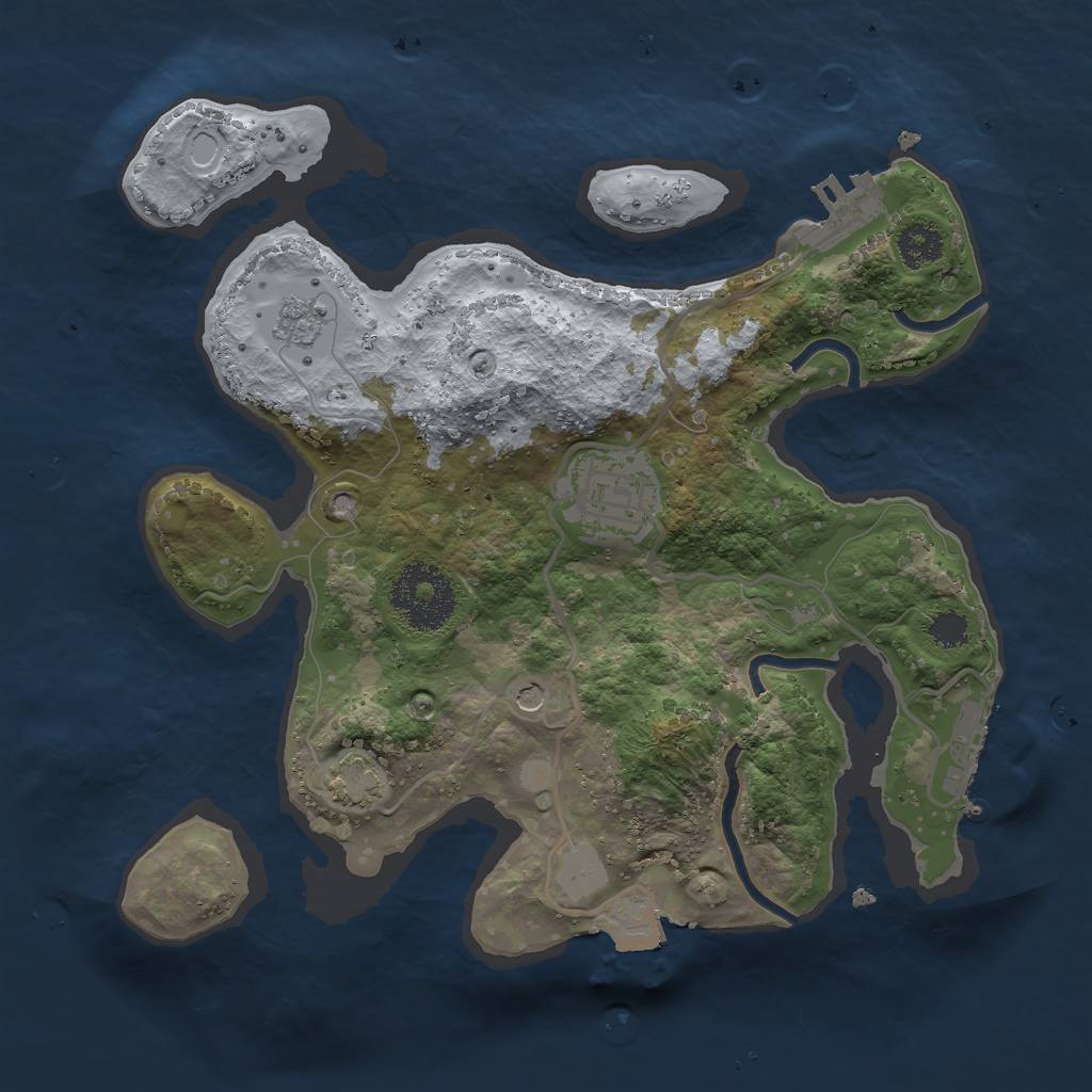 Rust Map: Procedural Map, Size: 2500, Seed: 961930949, 9 Monuments