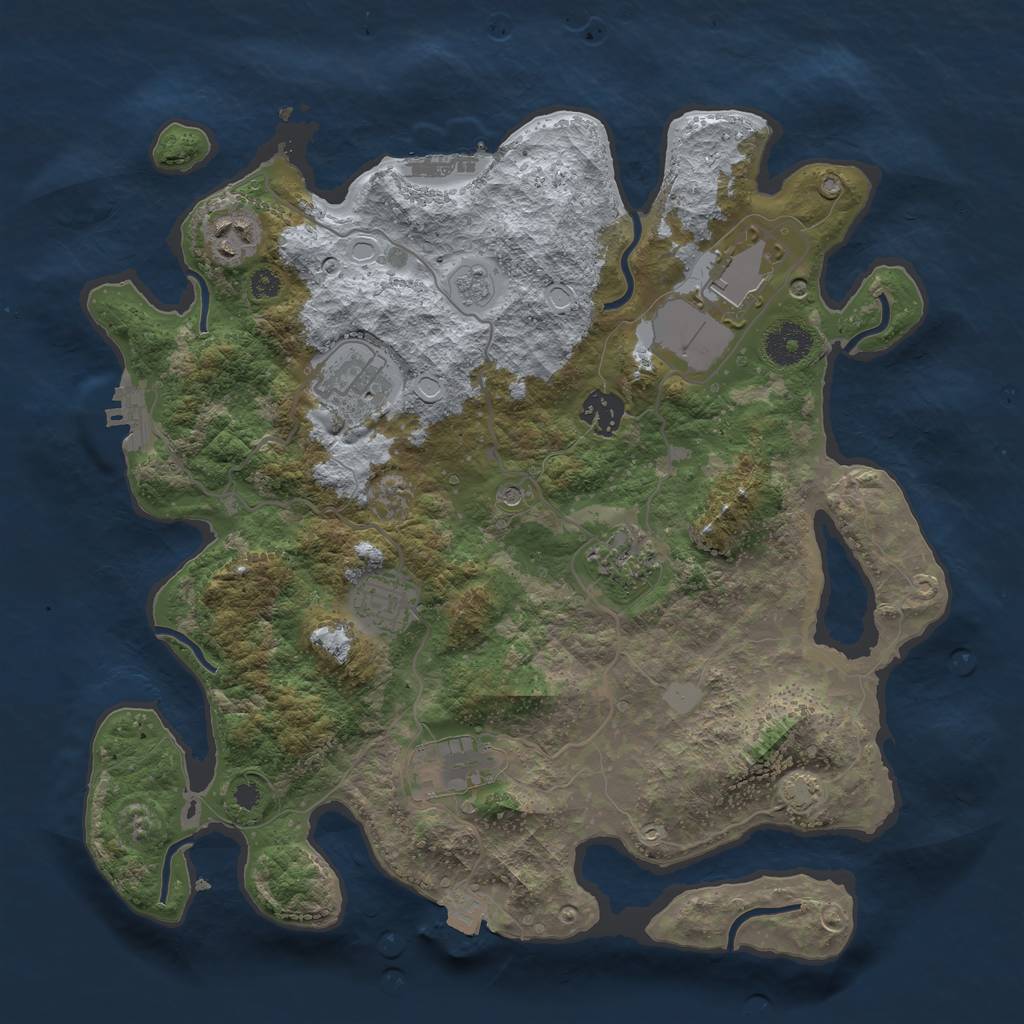 Rust Map: Procedural Map, Size: 3500, Seed: 58745872, 15 Monuments