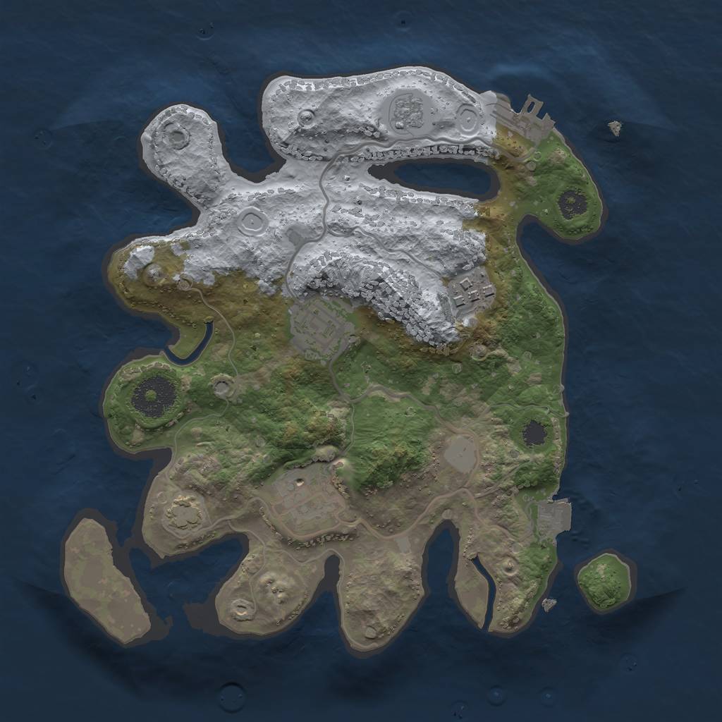 Rust Map: Procedural Map, Size: 2600, Seed: 1164759267, 9 Monuments