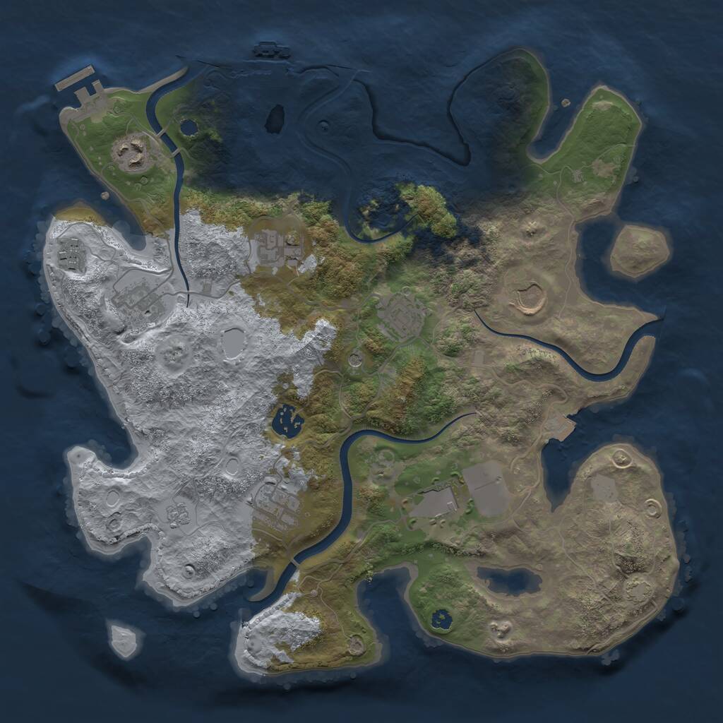 Rust Map: Procedural Map, Size: 3500, Seed: 585943, 15 Monuments